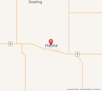 Map of Hanna, AlbertaAlberta