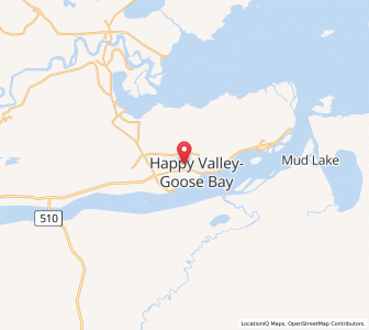Map of Happy Valley-Goose Bay, Newfoundland & LabradorNewfoundland and Labrador