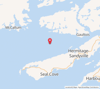 Map of Hermitage, Newfoundland & LabradorNewfoundland and Labrador