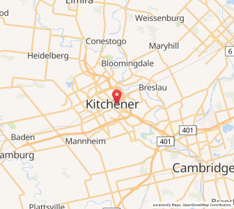 Map of Kitchener, OntarioOntario