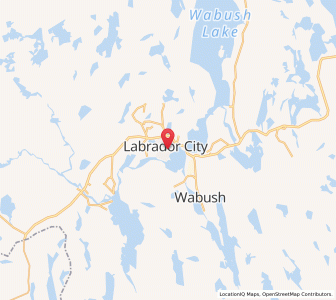 Map of Labrador City, Newfoundland & LabradorNewfoundland and Labrador