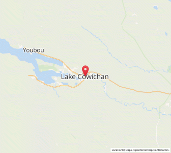 Map of Lake Cowichan, British ColumbiaBritish Columbia
