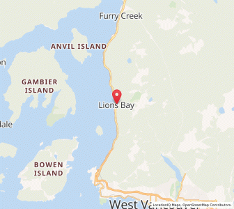 Map of Lions Bay, British ColumbiaBritish Columbia