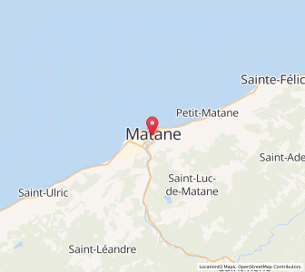 Map of Matane, QuebecQuebec