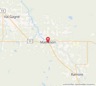 Map of Matheson, OntarioOntario