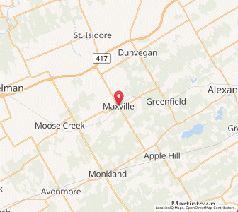 Map of Maxville, OntarioOntario
