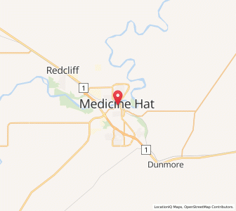Map of Medicine Hat, AlbertaAlberta
