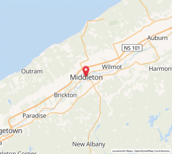 Map of Middleton, Nova ScotiaNova Scotia