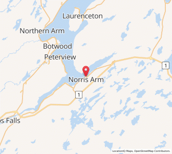 Map of Norris Arm, Newfoundland & LabradorNewfoundland and Labrador