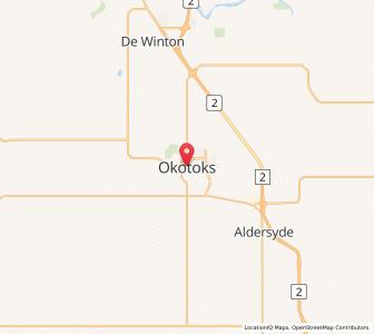 Map of Okotoks, AlbertaAlberta