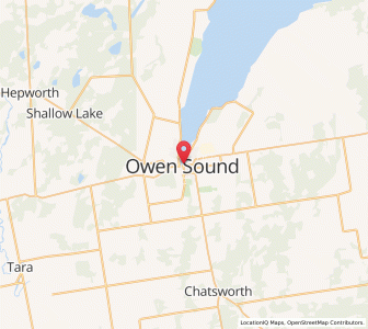Map of Owen Sound, OntarioOntario
