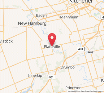 Map of Plattsville, Ontario
