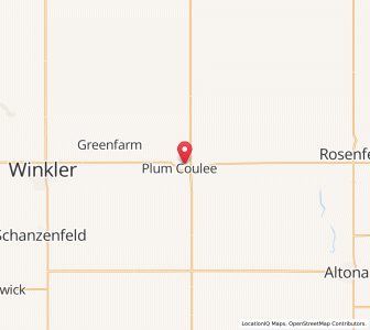 Map of Plum Coulee, ManitobaManitoba