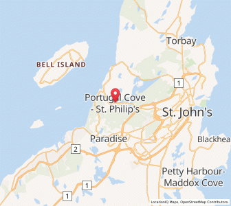 Map of Portugal Cove-St. Philip's, Newfoundland & LabradorNewfoundland and Labrador