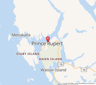 Map of Prince Rupert, British ColumbiaBritish Columbia