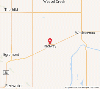 Map of Radway, AlbertaAlberta