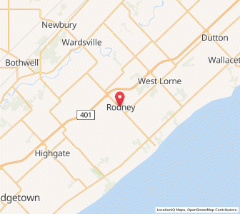 Map of Rodney, OntarioOntario