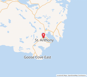 Map of Saint Anthony, Newfoundland & LabradorNewfoundland and Labrador