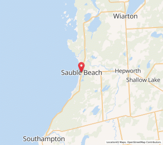 Map of Sauble Beach, OntarioOntario
