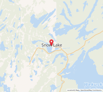 Map of Snow Lake, ManitobaManitoba
