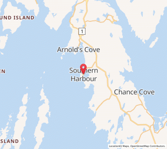 Map of Southern Harbour, Newfoundland & LabradorNewfoundland and Labrador