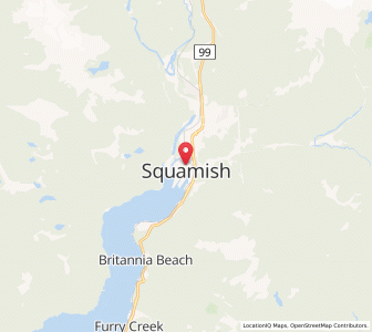 Map of Squamish, British ColumbiaBritish Columbia