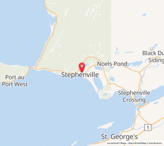 Map of Stephenville, Newfoundland & LabradorNewfoundland and Labrador