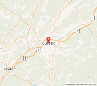 Map of Sussex, New BrunswickNew Brunswick