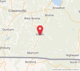 Map of Sutton, Quebec
