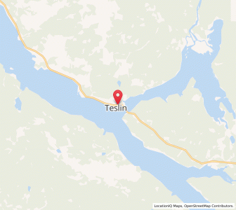 Map of Teslin, YukonYukon Territory