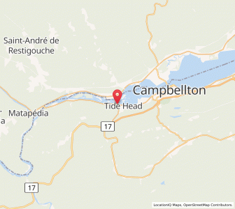 Map of Tide Head, New BrunswickNew Brunswick