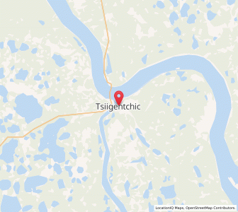 Map of Tsiigehtchic, Northwest TerritoriesNorthwest Territories