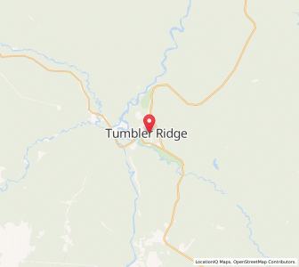 Map of Tumbler Ridge, British ColumbiaBritish Columbia