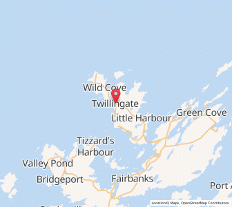 Map of Twillingate, Newfoundland & LabradorNewfoundland and Labrador
