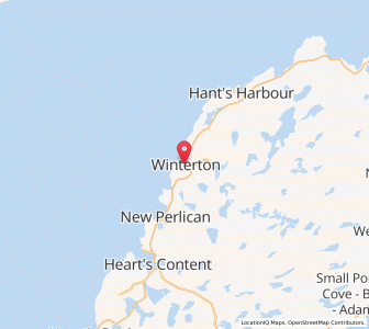 Map of Winterton, Newfoundland & LabradorNewfoundland and Labrador