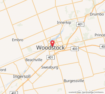 Map of Woodstock, OntarioOntario