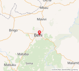 Map of Beni, Nord Kivu