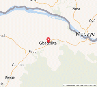 Map of Gbadolite, Nord-Ubangi
