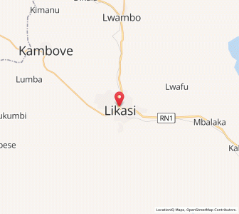 Map of Likasi, Haut-Katanga