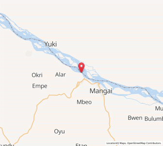 Map of Mangai, Kwilu