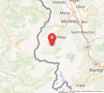 Map of Champéry, Valais