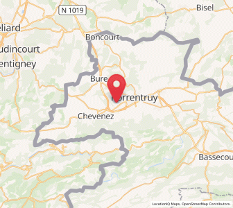 Map of Courtedoux, Jura