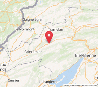 Map of Courtelary, Bern