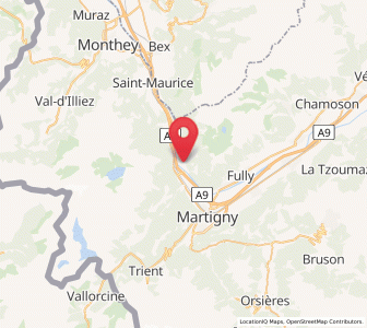 Map of Dorénaz, Valais