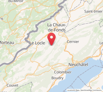 Map of La Sagne, Neuchâtel