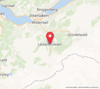 Map of Lauterbrunnen, Bern