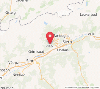 Map of Lens, Valais