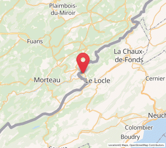 Map of Les Brenets, Neuchâtel