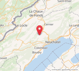 Map of Les Geneveys-sur-Coffrane, Neuchâtel