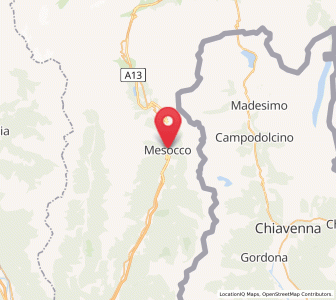 Map of Mesocco, Grisons